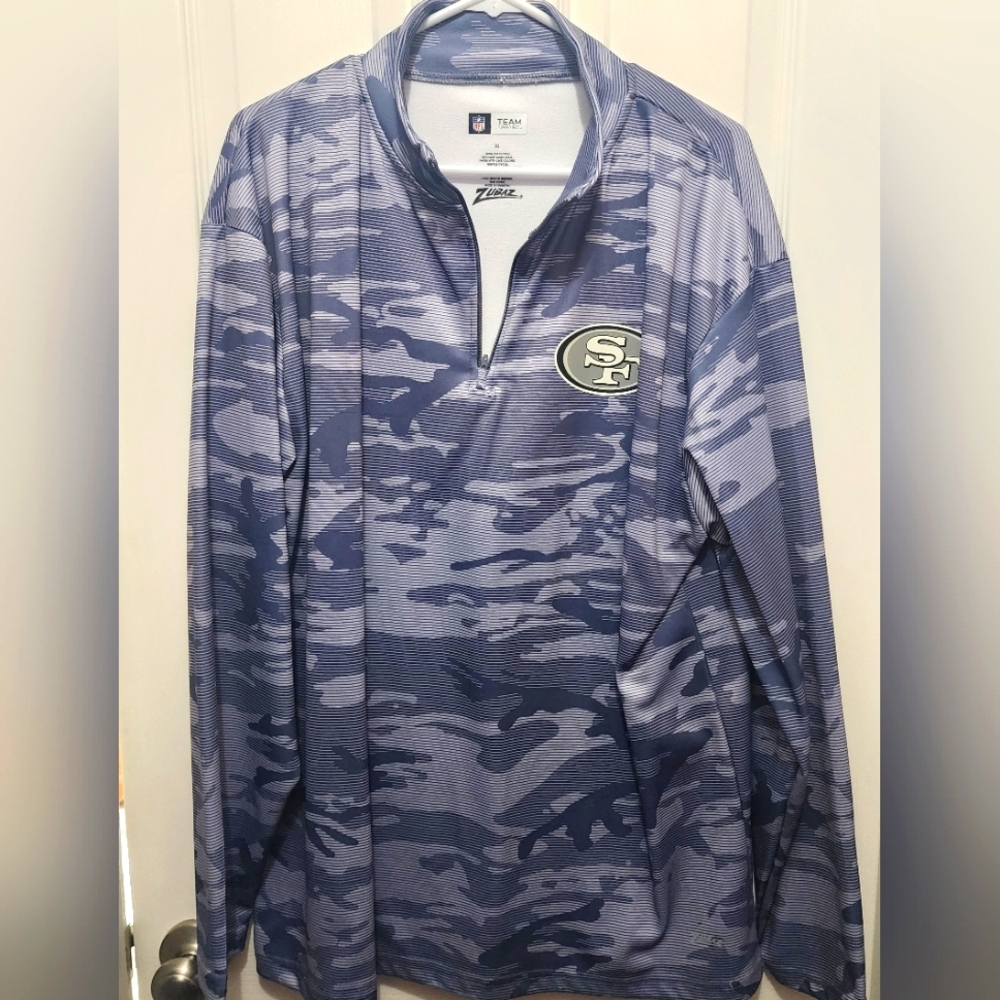 Men's NFL Apparel SF 49ers 3/4 Zip Top XL gray/black/white Camo